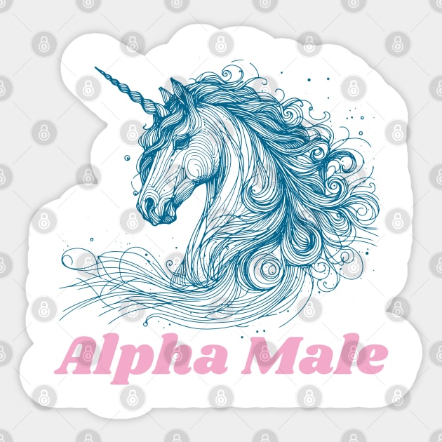 alpha male, space unicorn, gay unicorn, flying unicorn, mythical unicorn, pegasus, cosmic pegasus Sticker by Thunder Biscuit